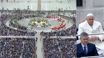 Papa Francisc a oficiat slujba de Floriile catolice din Piaţa Sf. Petru din Roma, la o zi după ce a fost externat